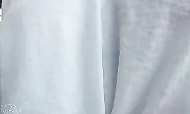 MILF Milky Shows Off Her Boobs In A White T-Shirt Outdoors