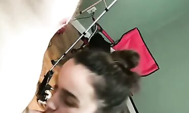 Stunning Tattooed Milf Gives Deepthroat Blowjob POV