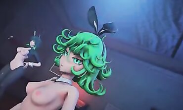 MMD Fubuki & Tsukasa Bunny Suit Hardcore Orgy