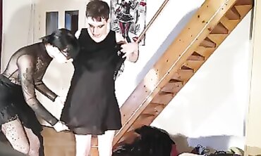 Gothic Domina Dresses Up Her Crossdresser Sissy Slave Part 1