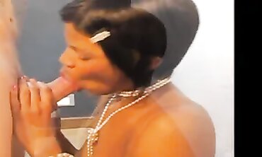 Raven Swallows Cum In A 1920s Flapper Role