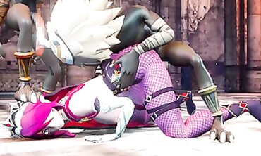 MMD Rosaria Gangbang in White Lingerie