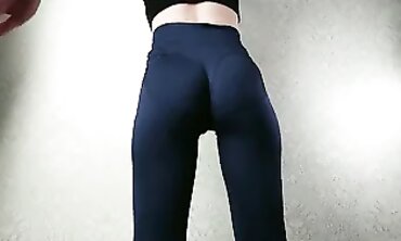 Nice Fit Brunette Squeezes Cock In Tight Yoga Leggings