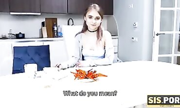 Blonde Stepsister Needs Homework Help Before Her First Time