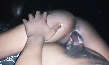 POV: Hairy African Amateur Lovers Get Creampie