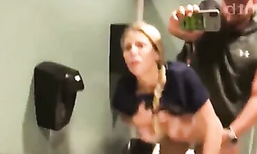 Boss Gangbangs Sweet Nurse in Hospital Bathroom