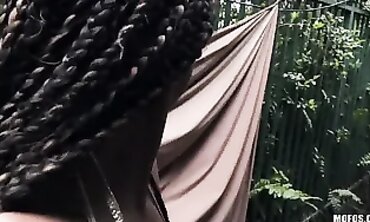 Cutie african getting paid to fellate BWC