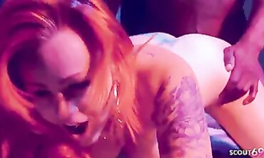 Ginger Billie Rai Gets Rough Interracial Action
