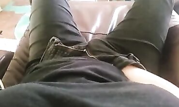 POV: She Orgasms in Stretch Pants on the Couch