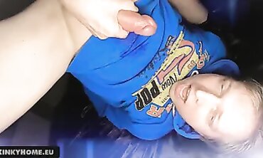 KinkyHome Blonde Swallows Her Own Cumshot