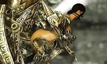 Skyrim Ultra-Cutie Succubus Gets Rough Anal Threesome