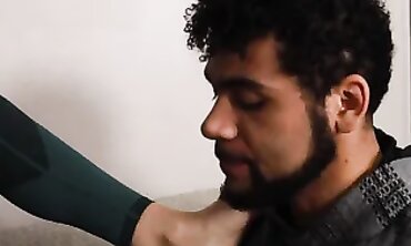 Brunette MILF's Sloppy Gym Socks Humiliate Interracial Babe
