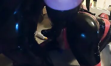 Foxy Submissive Slave in Latex
