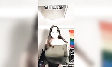 BBW Babe in Bikini Juggling and Bouncing
