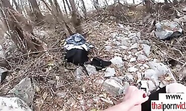 Petite Thai Virgin Sucks A Huge Cock Outdoors
