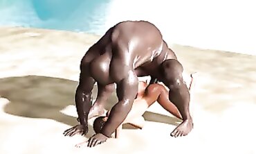 Ebony Beauty Gets Rough Anal Fuck on Savage Island