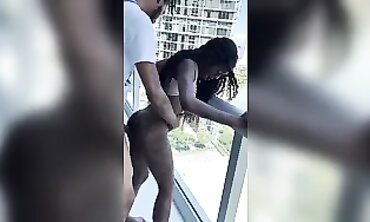 Ebony Booty Gets Rough Outdoor Cumshot