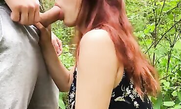 CreamBelle Gives An Outdoor Blowjob
