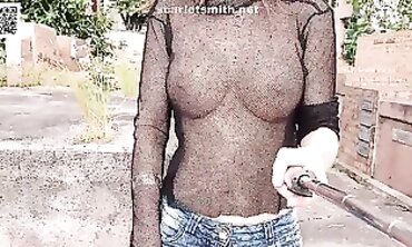Latina With Big Tits Takes Off Blouse Outdoors