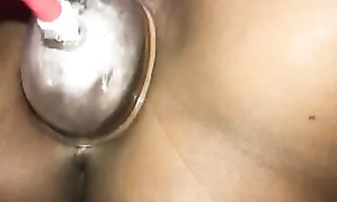 Lochnessmama Uses Cunny Pump on Her Submissive Ebony Servant