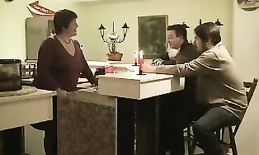Anna Devoted: BBW Redhead Milf Serves Two barely legal Men