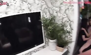 Italian Amateur Threesome in a Shabby Furniture Store