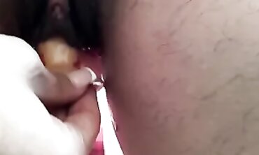 Persian Queen Enjoys a Hairy Solo Session with a Large Dildo