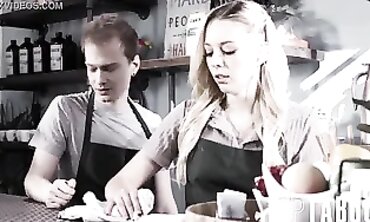 Lily Larimar Gets Pounded by Coworker at the Cafe