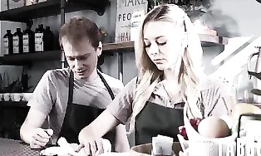 Lily Larimar Gets Pounded by Coworker at the Cafe