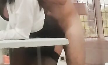 Web Web cam Record Pablo Plowed Assistant on the Table she had Tights and