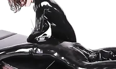 Latex Bondage: Vibrator Play Triggers Lesbian Orgasm
