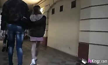 Alana Goes Pantyless in the Street for a Massive Cock