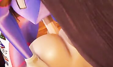 DVA and Tracer in a 3D Overwatch Futanari Creampie