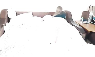 POV Interracial Threesome: Big-Titted Daughter-in-Law Stuck in Sofa & DP'd