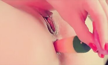 AriaReve Solo Anal Masturbation With Rainbow Plug And Squirt