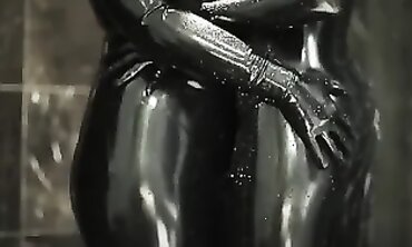 Tender Latex Lesbian Shower Scene