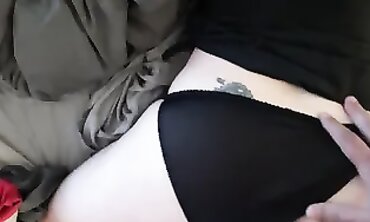 Creampie Quickie in African Satin Lingerie