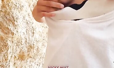 POV: Stepsister Swallows My Load at the Beach
