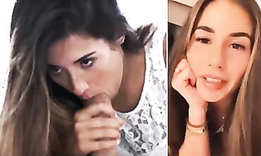 Eva Lovia Gives Sarah a Sensual Blowjob
