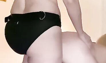 Rough Pegging with Strap-On and Rope Bondage