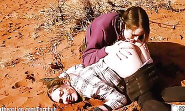 Blonde Bimbos Get Rough Outdoor Blowjobs and Rimming