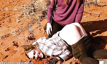 Blonde Bimbos Get Rough Outdoor Blowjobs and Rimming