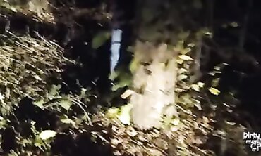 Night Dogging: Brunette Sucks Strangers' Dicks in the Woods
