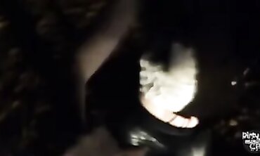 Night Dogging: Brunette Sucks Strangers' Dicks in the Woods