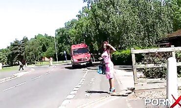 Crimson Head African Goddess Pissing Outdoors