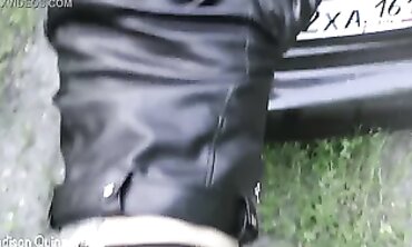 Petite Brunette Gets Poked On A Public Walk