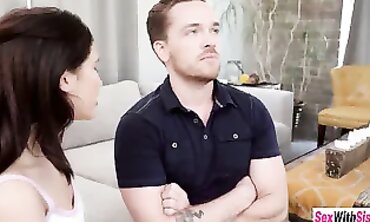 Petite Brunette Stepsister Jane Wilde Gives Envious Stepbrother a Hardcore Blowjob