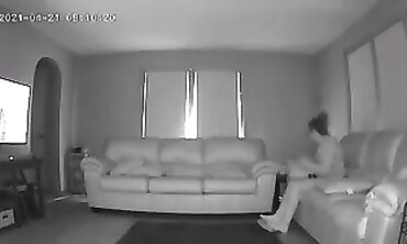 Voluptuous Nanny Caught Masturbating on Webcam