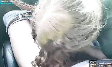 Redhead Amateur Gives Outdoor Blowjob