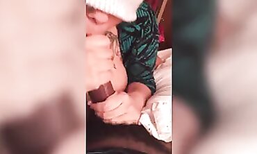 Caught Latina MILF Gets a Sloppy Homemade Blowjob